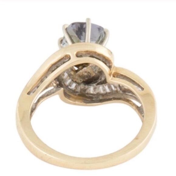 ⭐️💝Stunning💝⭐️ 14K Zoisite & Diamond Cocktail Ring Sz 6 - Picture 7 of 10